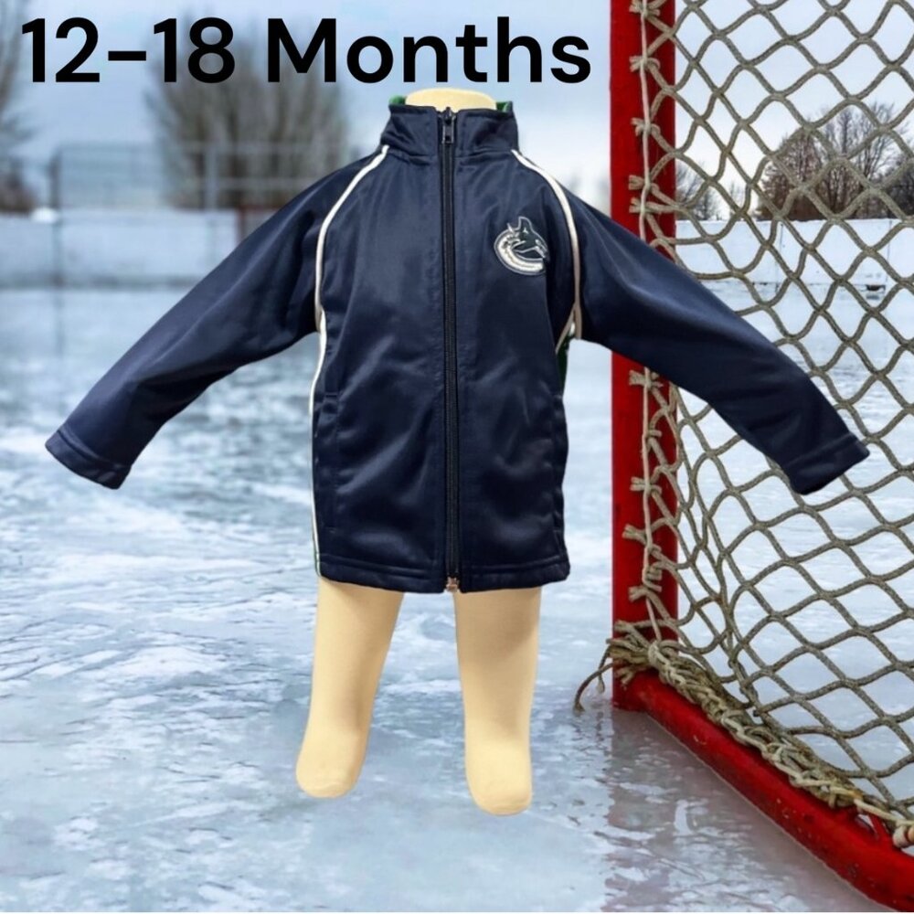 NHL VANCOUVER CANUCKS Child's Light Jacket Size 18 Months Zip Up 2 Pockets